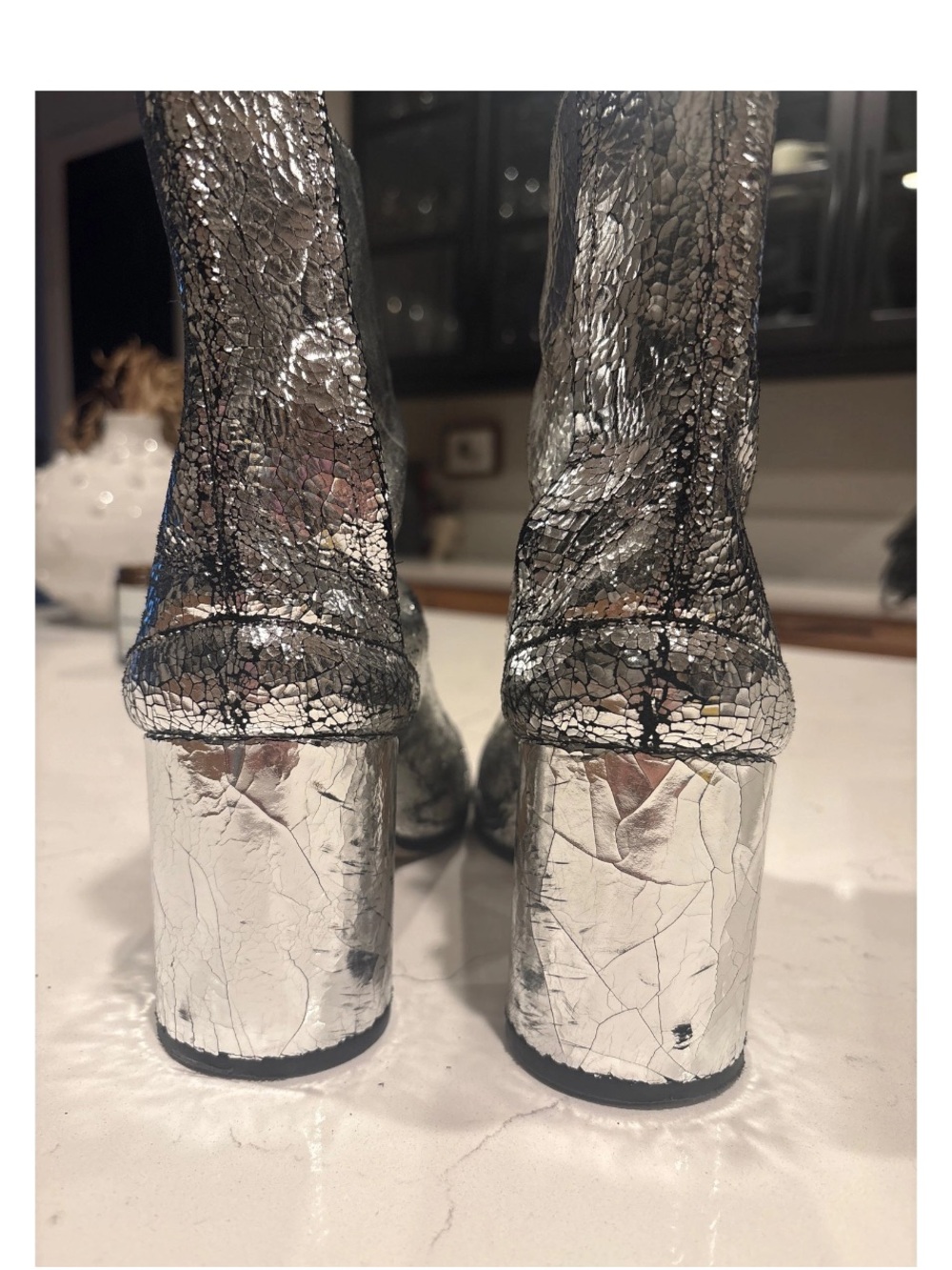 Margiela leather silver crackle tabi boots size 39 - Picture 12 of 13